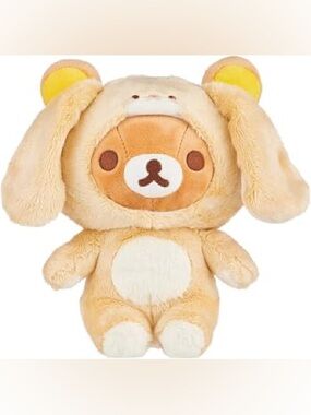 San-x Rilakkuma 2015 Yellow Bunny Rabbit  Costume Plush 9” Zipper Pocket - Rare